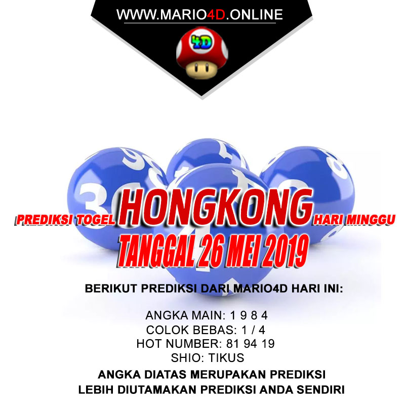 PREDIKSI HONGKONG POOLS 26 MEI 2019