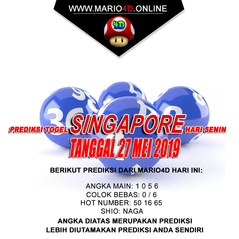 PREDIKSI SINGAPORE POOLS 27 MEI 2019
