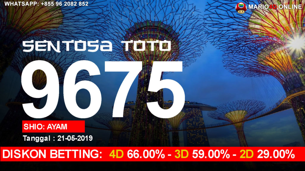 RESULT SENTOSA POOLS 21 MEI 2019.