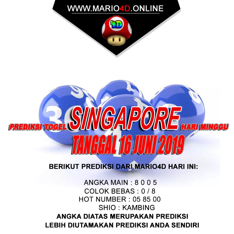 PREDIKSI SINGAPORE POOLS 16 JUNI