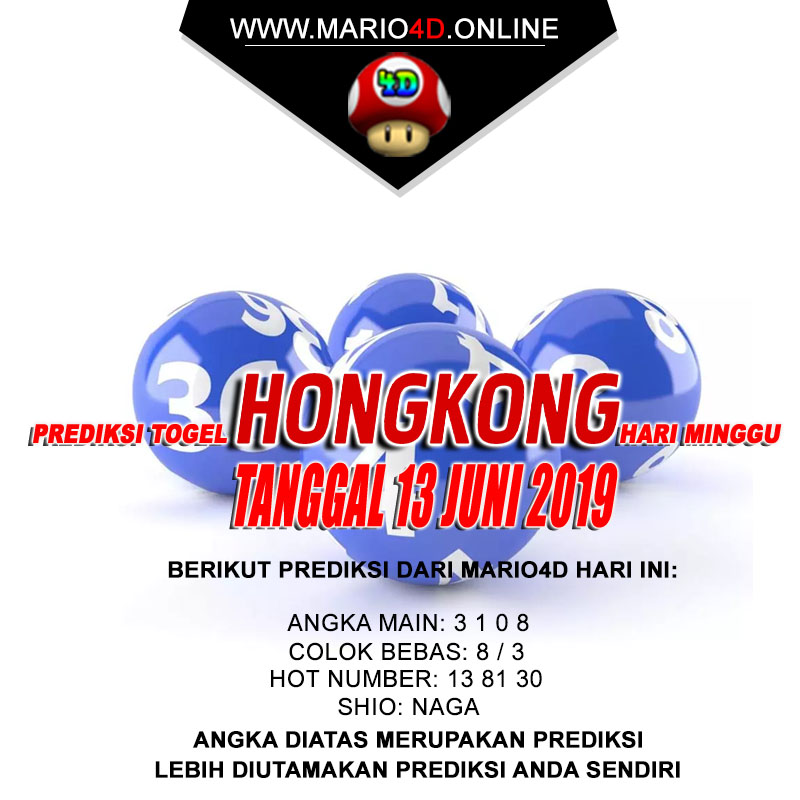 PREDIKSI HONGKONG POOLS 13 JUNI 2019