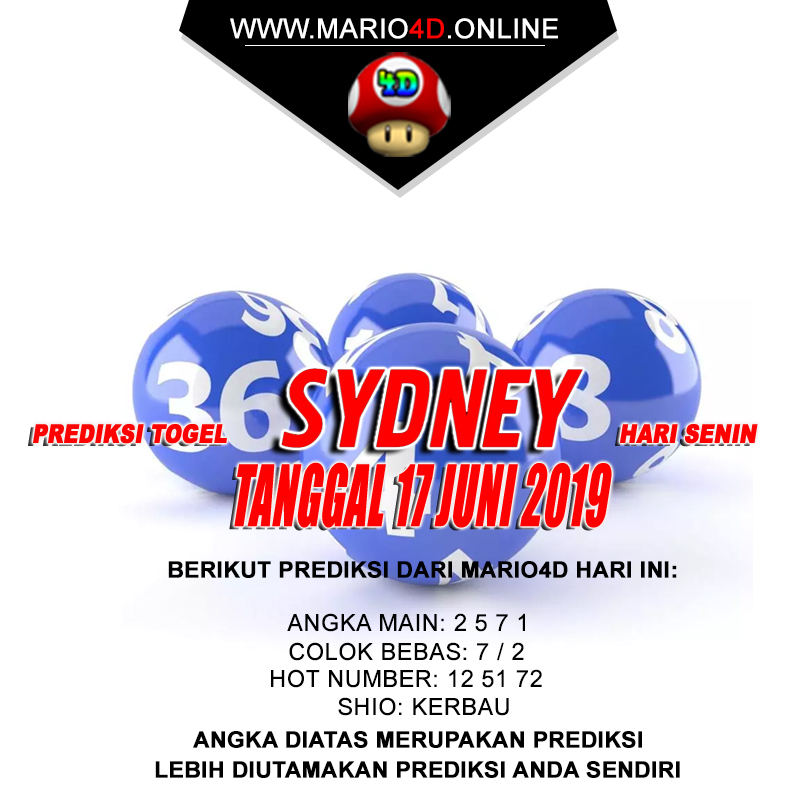 MARIO4D - PREDIKSI SYDNEY 17 JUNI