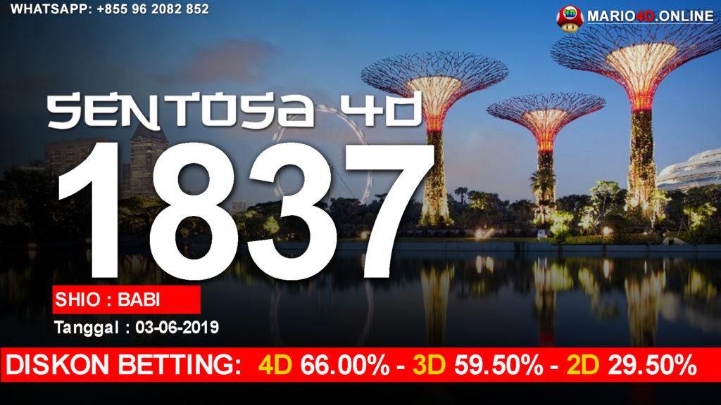 RESULT SENTOSA 4D POOLS 03 JUNI 2019