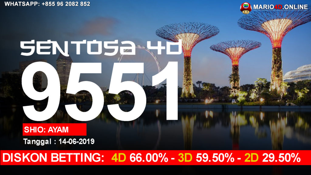 RESULT SENTOSA 4D POOLS 14 JUNI 2019