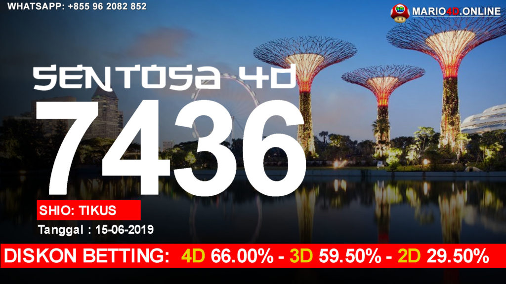 RESULT SENTOSA 4D POOLS 15 JUNI 2019