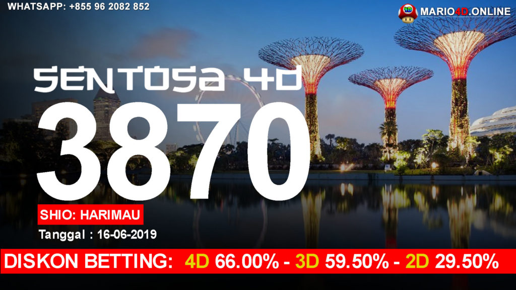 RESULT SENTOSA 4D POOLS 16 JUNI 2019