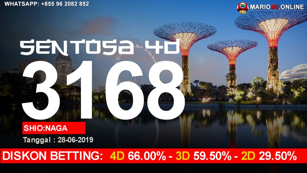 RESULT SENTOSA 4D POOLS 28 JUNI 2019