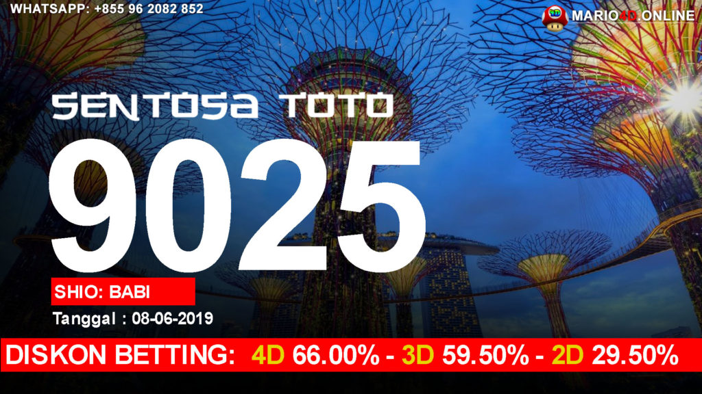 RESULT SENTOSA TOTO POOLS 08 JUNI 2019.