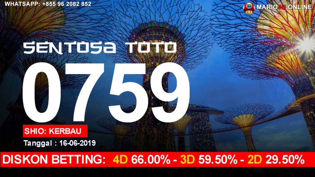 RESULT SENTOSA TOTO POOLS 16 JUNI 2019