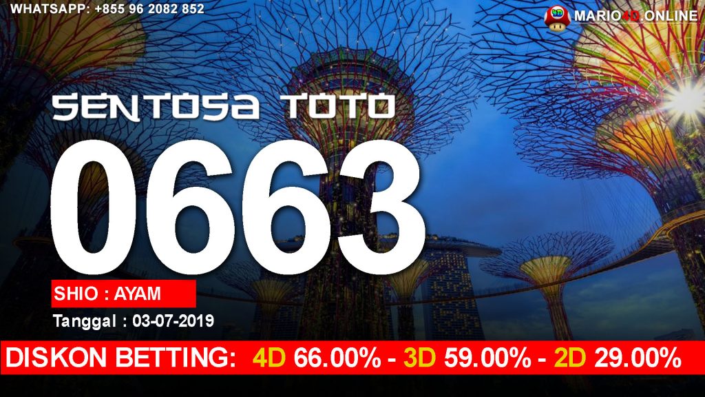 RESULT SENTOSA TOTO 03 JULI 2019