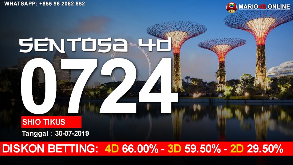 HASIL RESULT SENTOSA 4D 30 JULI 2019