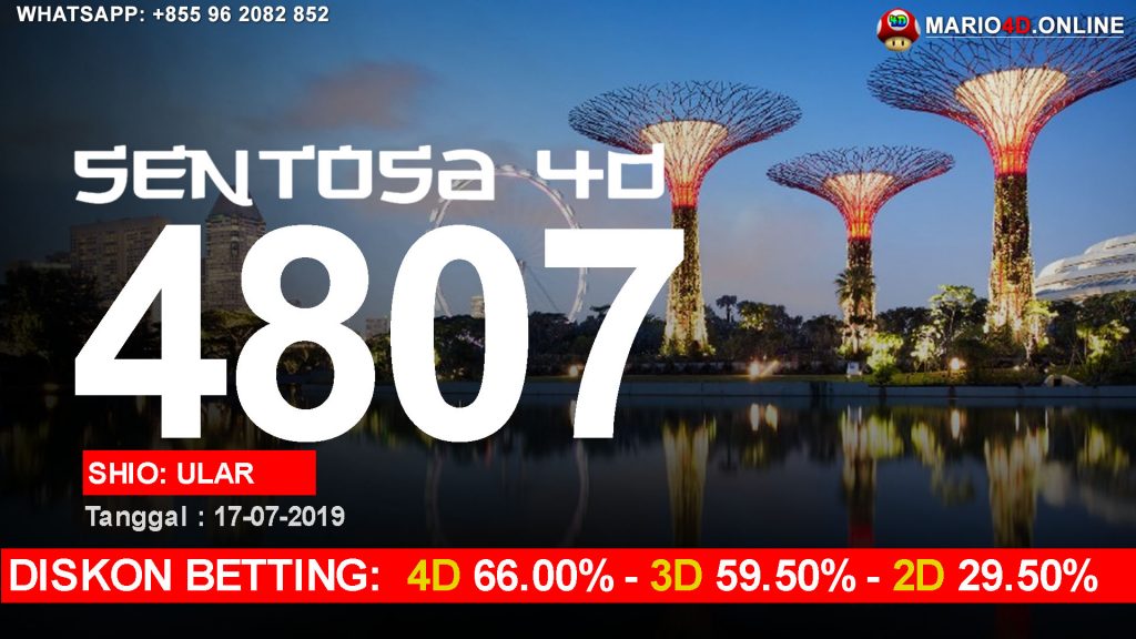 RESULT SENTOSA 4D POOLS 17 JULI 2019