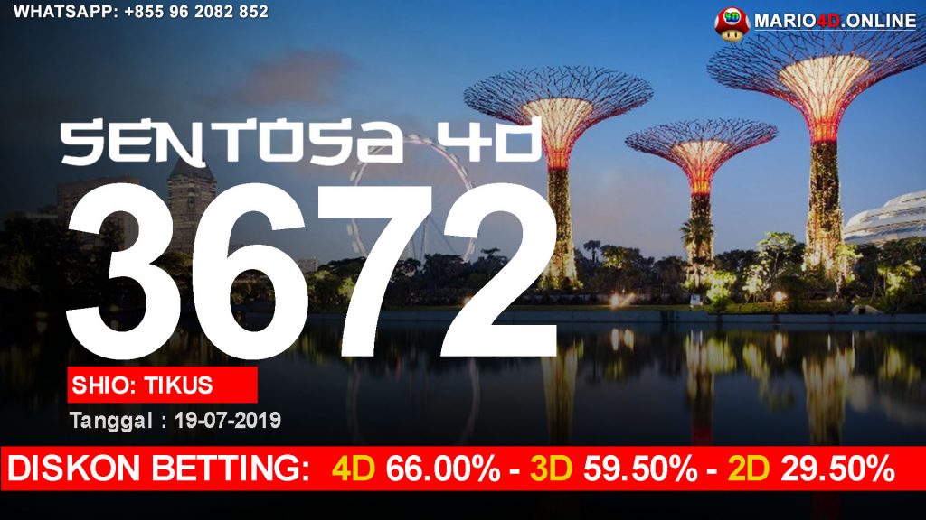 RESULT SENTOSA 4D POOLS 19 JULI 2019