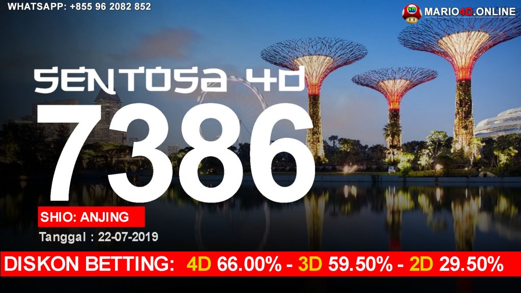 RESULT SENTOSA 4D POOLS 22 JULI 2019