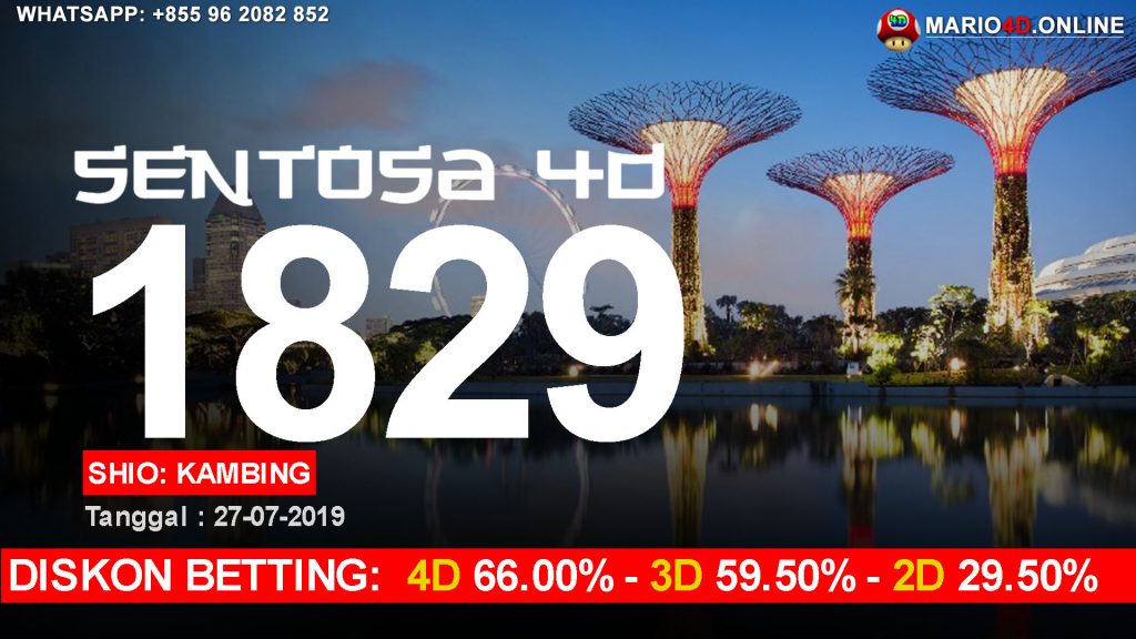 RESULT SENTOSA 4D POOLS 27 JULI 2019