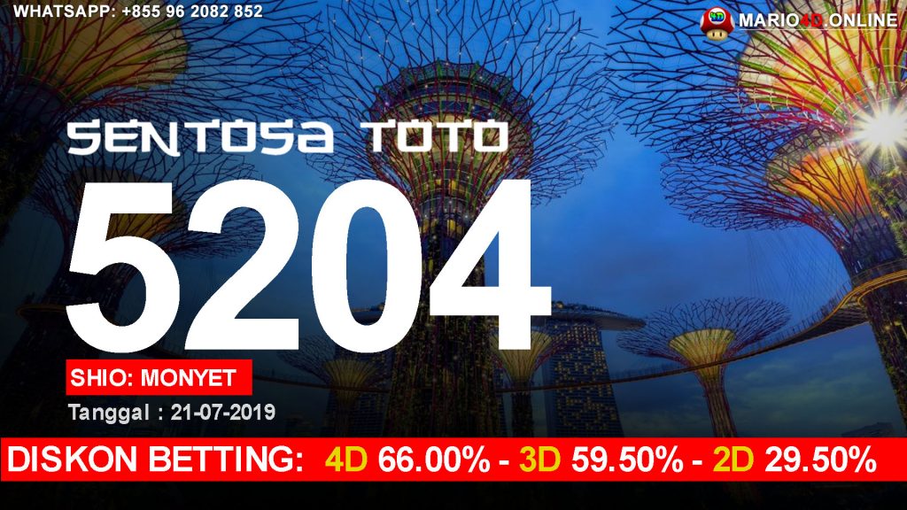 RESULT SENTOSA TOTO POOLS 21 JULI 2019