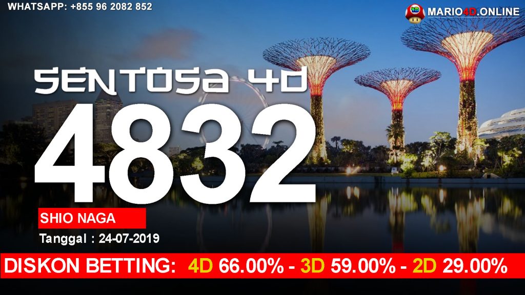 HASIL RESULT SENTOSA 4D 24 JULI 2019