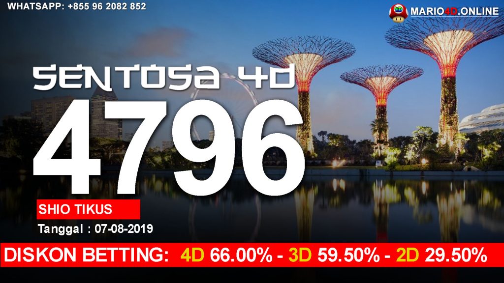 HASIL RESULT SENTOSA 4D 07 AGUSTUS 2019