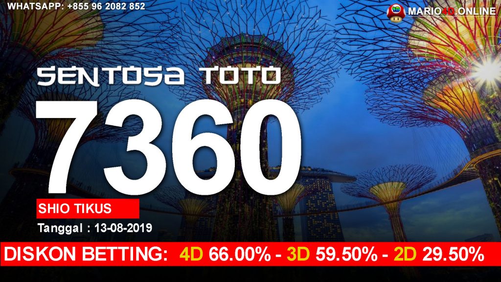 RESULT SENTOSA TOTO 13 AGUSTUS