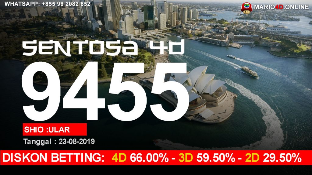 HASIL RESULT SENTOSA 4D 23 AGUSTUS 2019