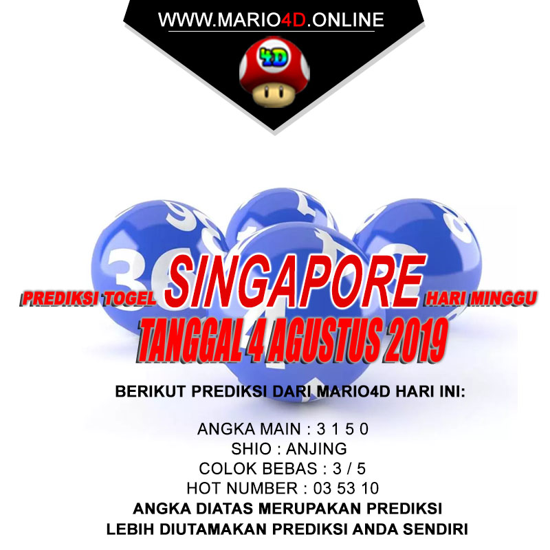 PREDIKSI SINGAPORE POOLS 4 AGUSTUS