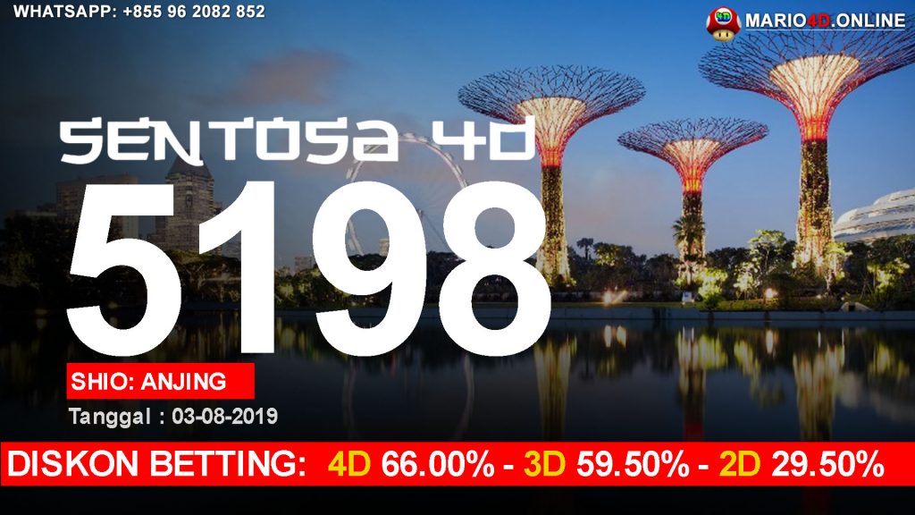 RESULT SENTOSA 4D POOLS 03 AGUSTUS 2019