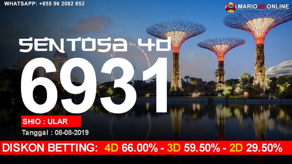 RESULT SENTOSA 4D POOLS 08 AGUSTUS 2019