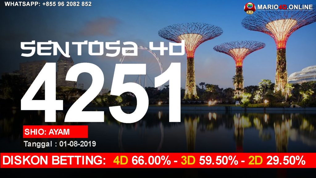 RESULT SENTOSA 4D POOLS 1 AGUSTUS 2019