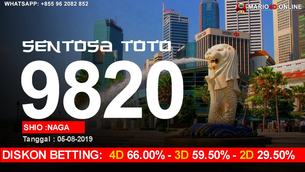 RESULT SENTOSA TOTO POOLS 05 AGUSTUS 2019