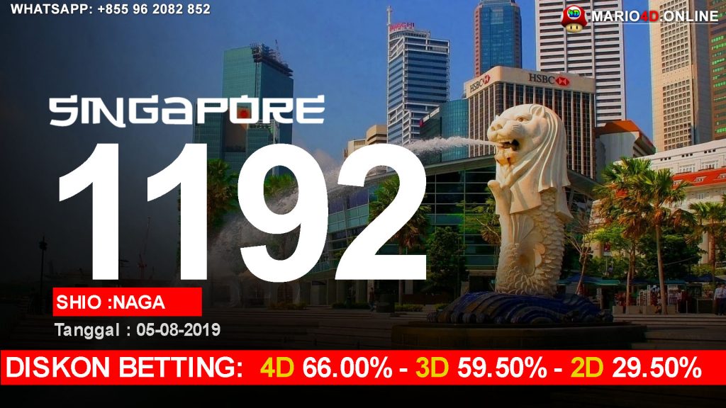 RESULT SINGAPORE POOLS 05 AGUSTUS 2019.