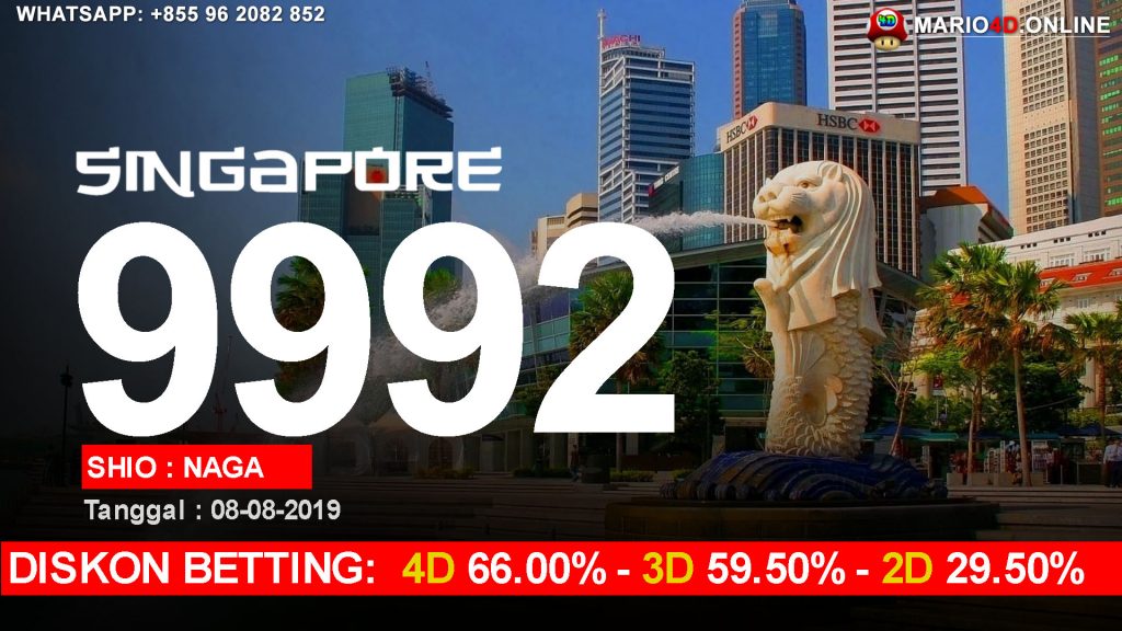 RESULT SINGAPORE POOLS 08 AGUSTUS 2019.