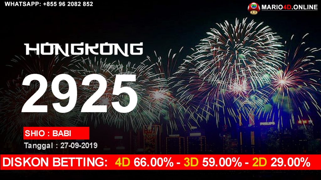RESULT HONGKONG POOLS 27 SEPTEMBER 2019
