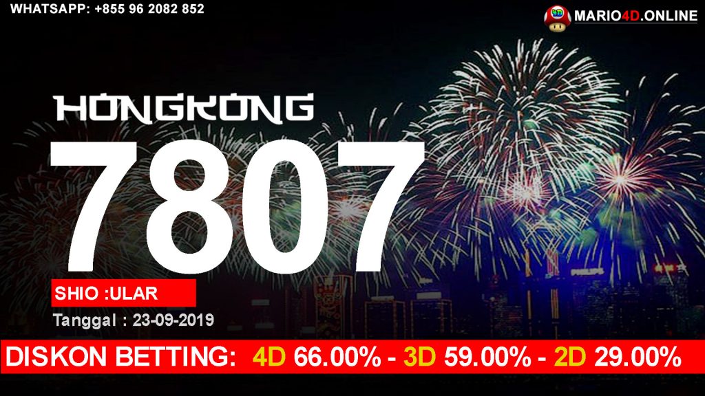 RESULT HONGKONG POOLS 23 SEPTEMBER 2019