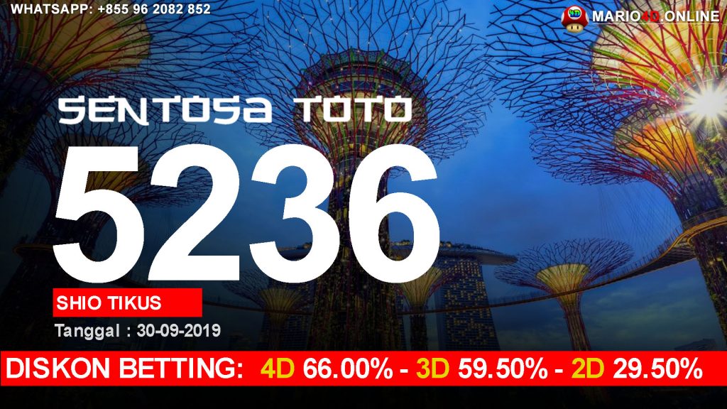 HASIL RESULT SENTOSA TOTO 30 SEPTEMBER 2019