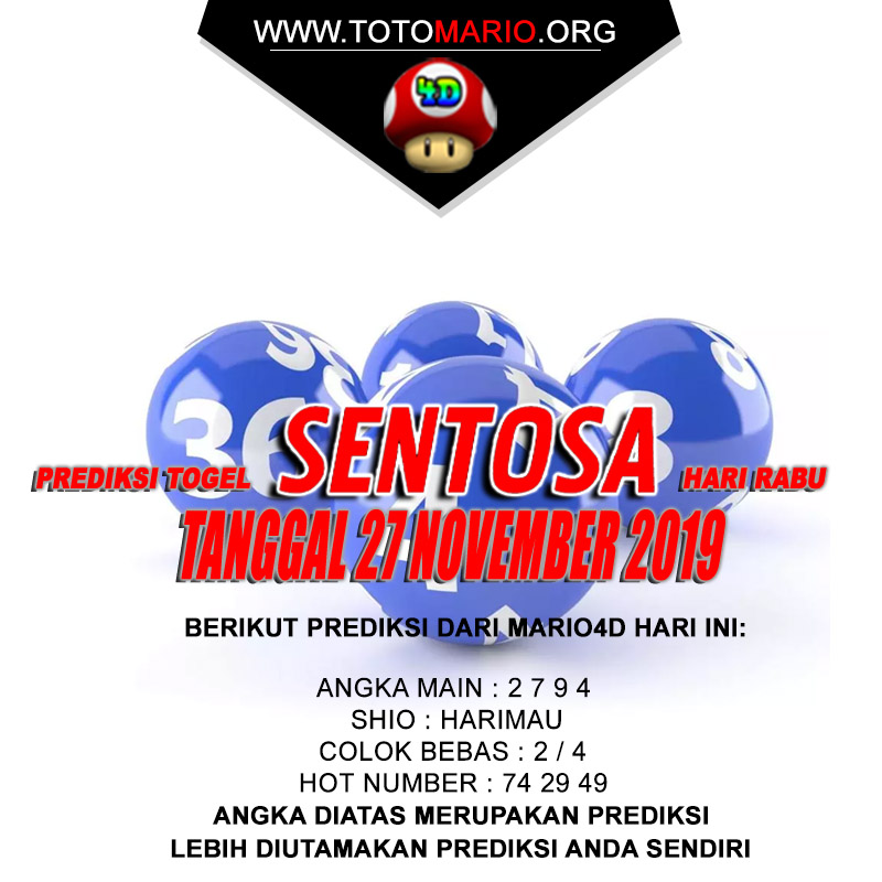 PREDIKSI SENTOSA POOLS 27 NOVEMBER 2019