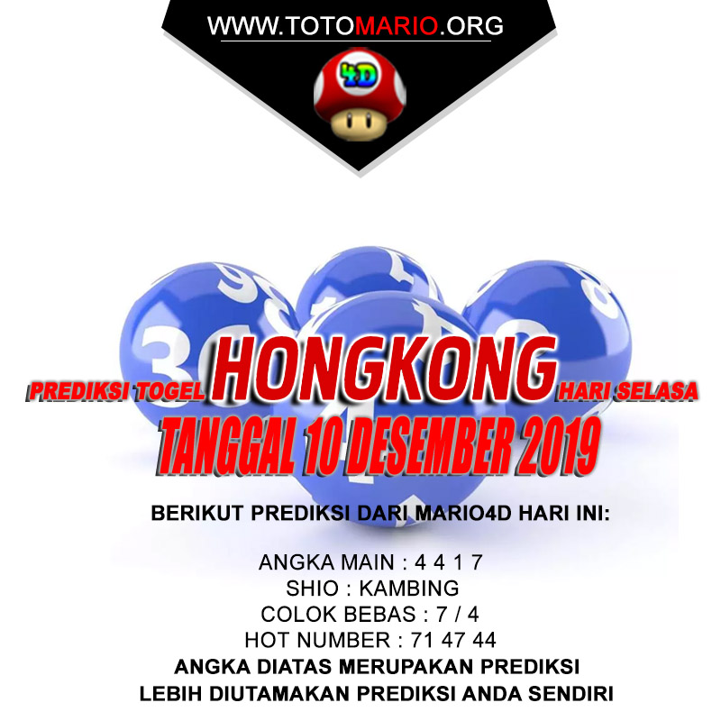 PREDIKSI HONGKONG POOLS 10 DESEMBER 2019