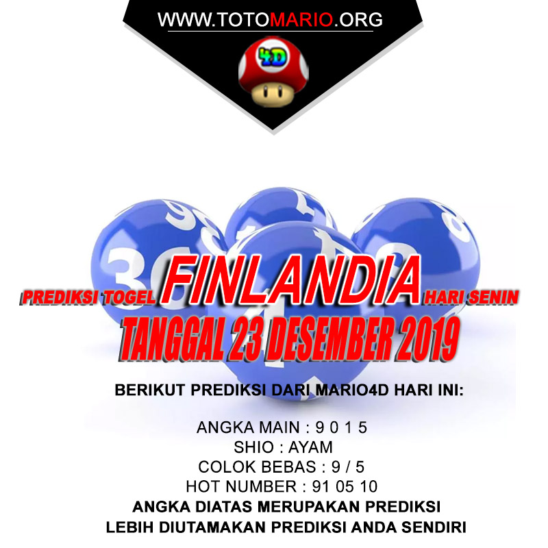 PREDIKSI FINLANDIA LOTTERY 23 DESEMBER 2019