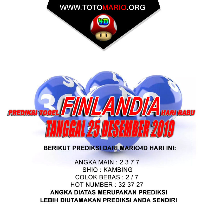 PREDIKSI FINLANDIA LOTTERY 25 DESEMBER 2019