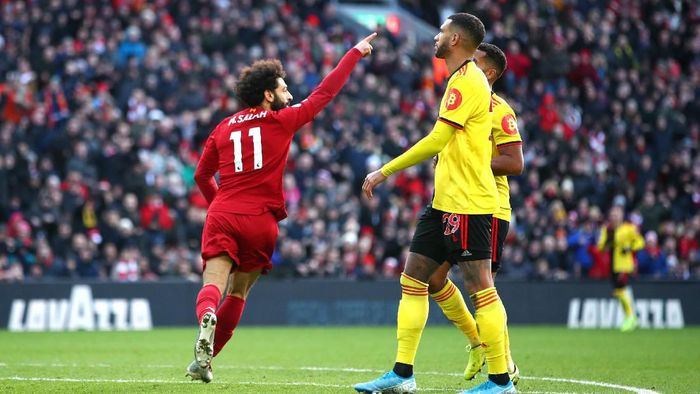 Brace Salah Menangkan Liverpool Atas Watford