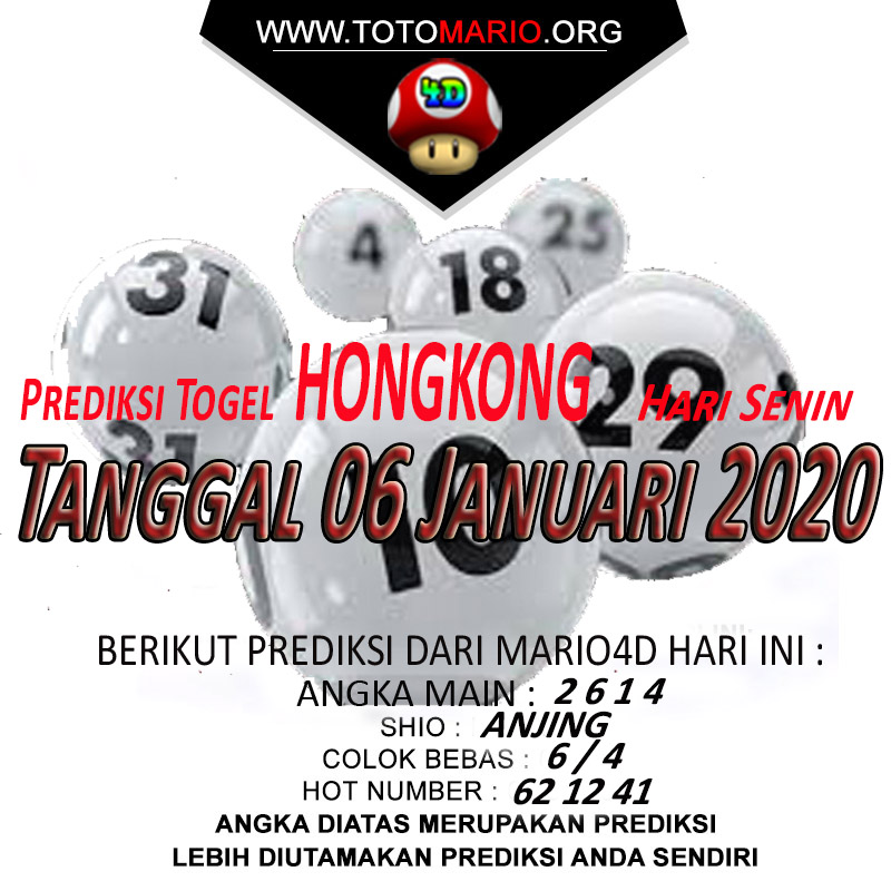 PREDIKSI HONGKONG POOLS 06 JANUARI 2020