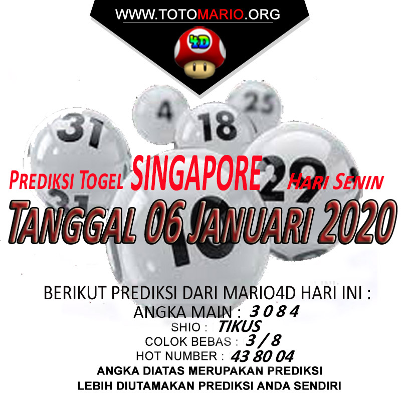 PREDIKSI SINGAPORE POOLS 06 JANUARI 2020