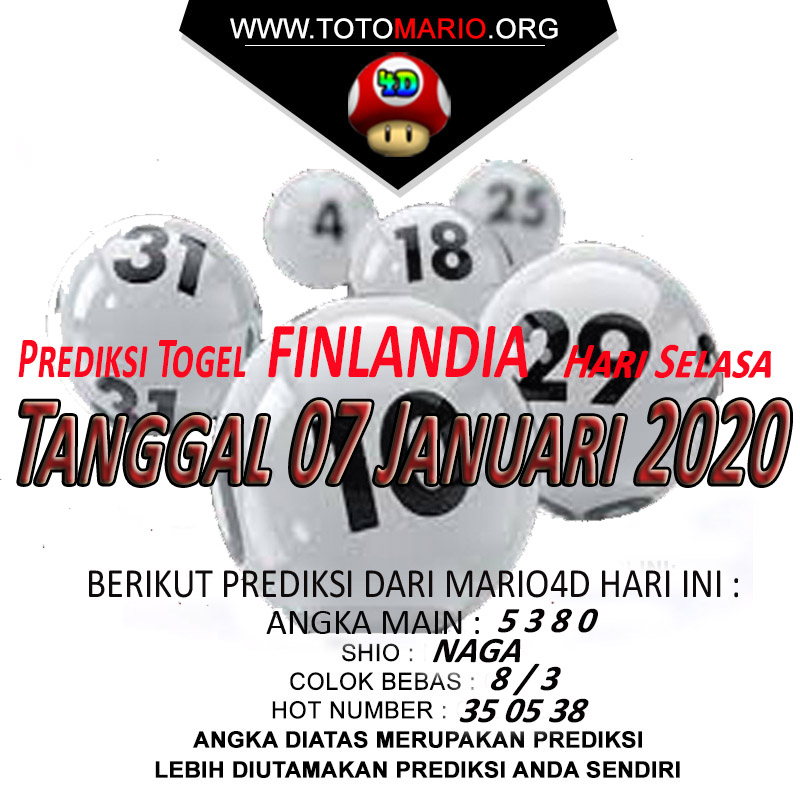 PREDIKSI FINLANDIA LOTTERY 07 JANUARI 2020 