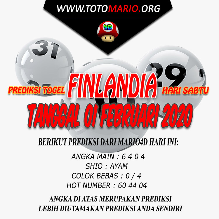 PREDIKSI FINLANDIA LOTTERY 01 FEBRUARI 2020