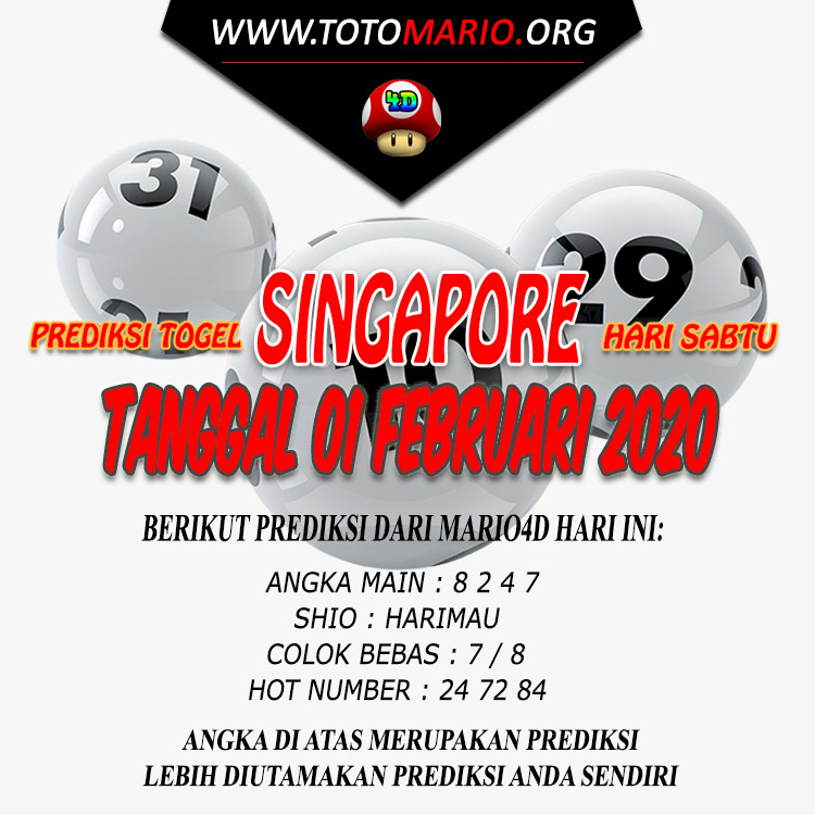 PREDIKSI SINGAPORE POOLS 01 FEBRUARI 2020