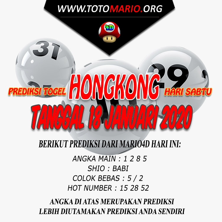 PREDIKSI HONGKONG POOLS 18 JANUARI 2020
