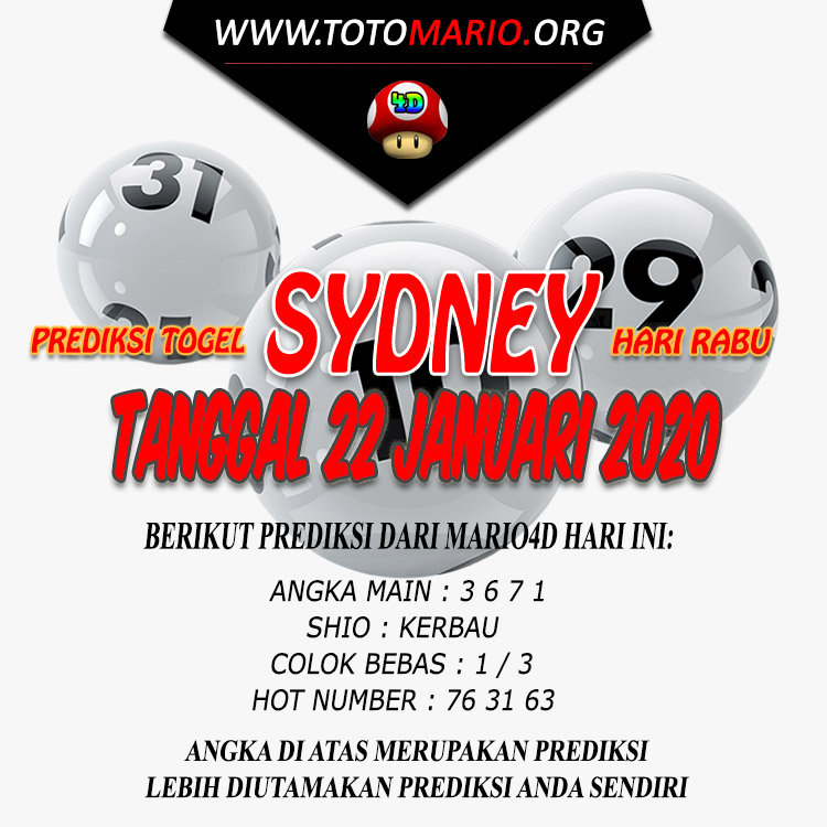 PREDIKSI SYDNEY POOLS 22 JANUARI 2020