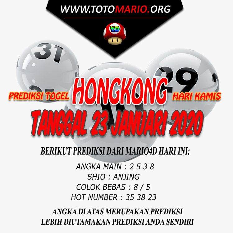 PREDIKSI HONGKONG POOLS 23 JANUARI 2020