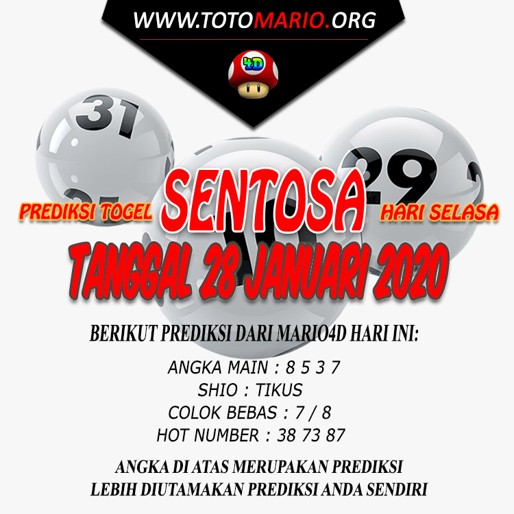 PREDIKSI SENTOSA POOLS 28 JANUARI 2020