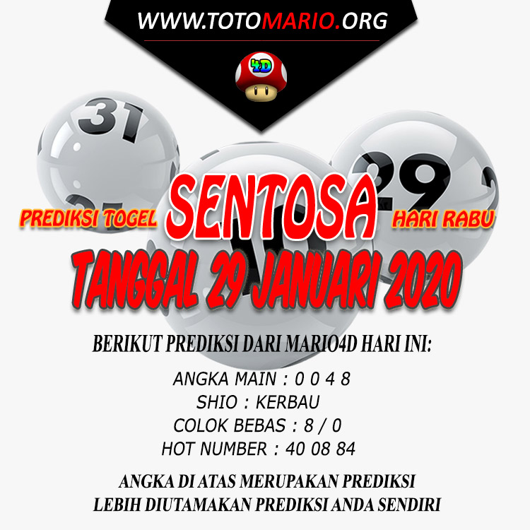 PREDIKSI SENTOSA POOLS 29 JANUARI 2020