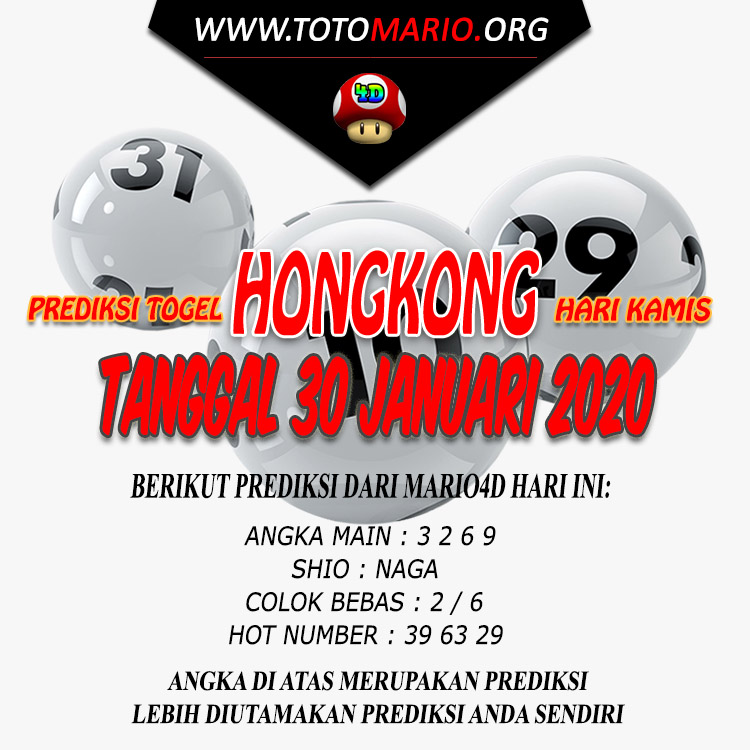 PREDIKSI HONGKONG POOLS 30 JANUARI 2020